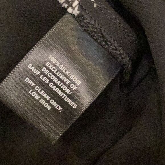 Lafayette 148 New York Silk Black Long Tunic Asymmetrical Sz M Medium - Picture 9 of 11